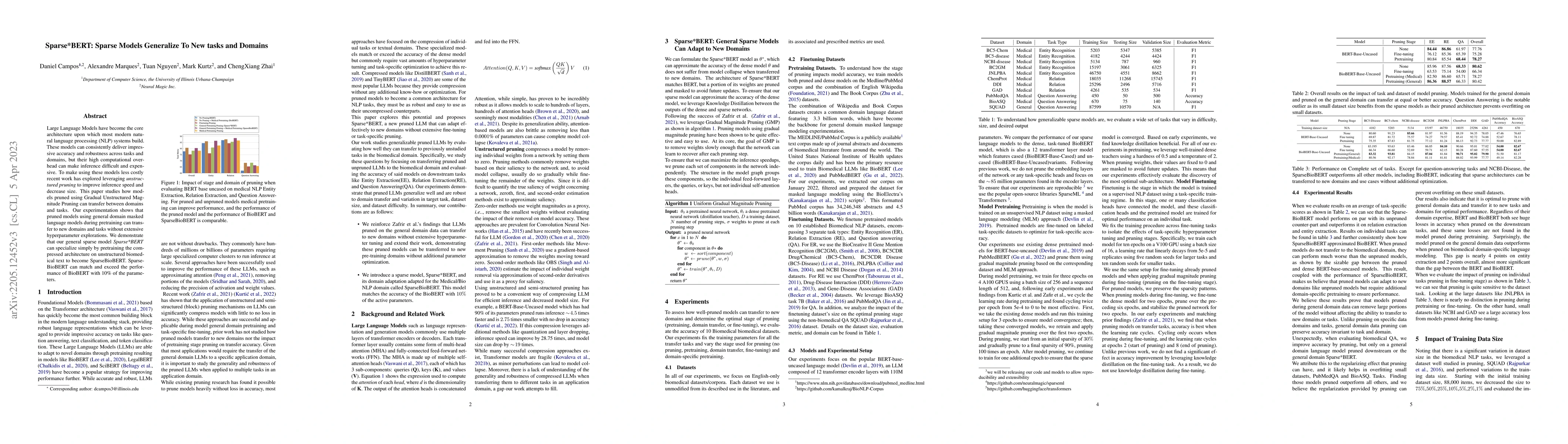 Thumbnail for Sparse*BERT: Sparse Models Generalize To New tasks and Domains