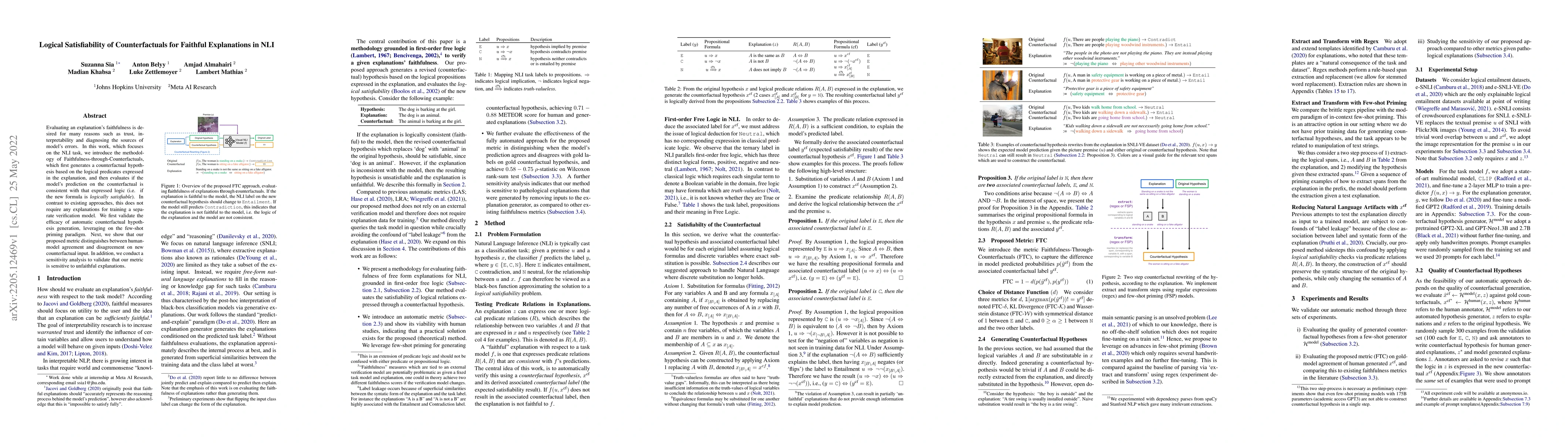 Thumbnail for Logical Satisfiability of Counterfactuals for Faithful Explanations in
  NLI