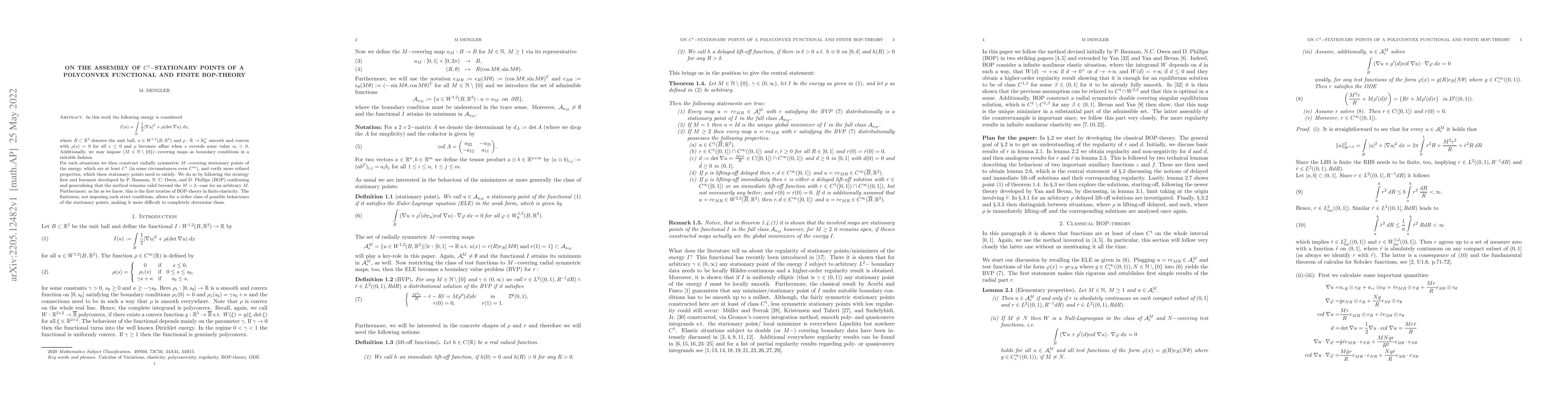 Thumbnail for On the assembly of $C^1-$stationary points of a polyconvex functional
  and finite BOP-theory