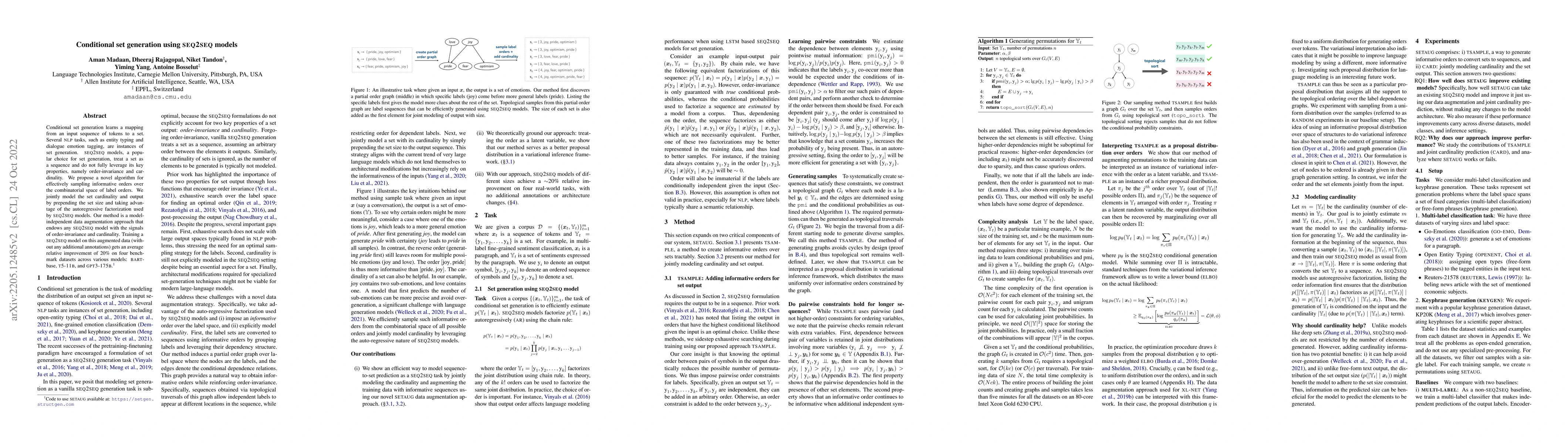 Thumbnail for Conditional set generation using Seq2seq models