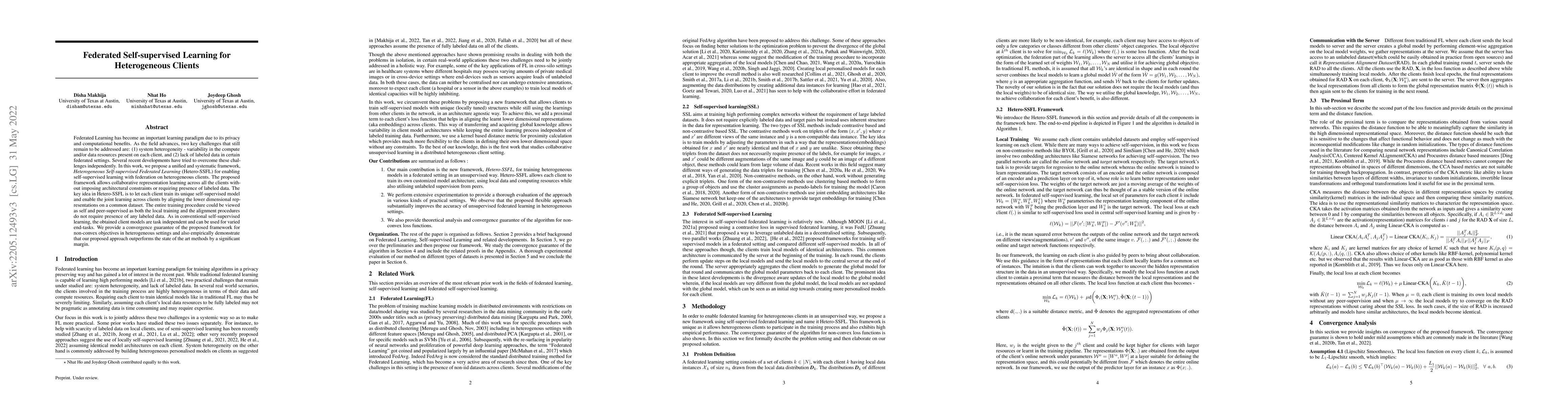 Thumbnail for Federated Self-supervised Learning for Heterogeneous Clients