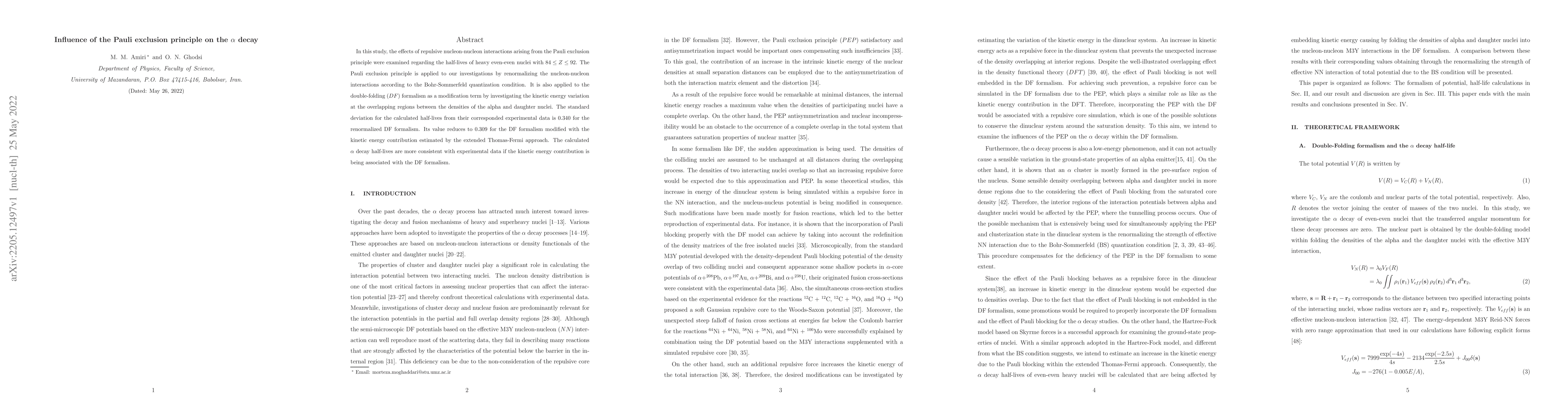 Thumbnail for Influence of the Pauli exclusion principle on the alpha decay