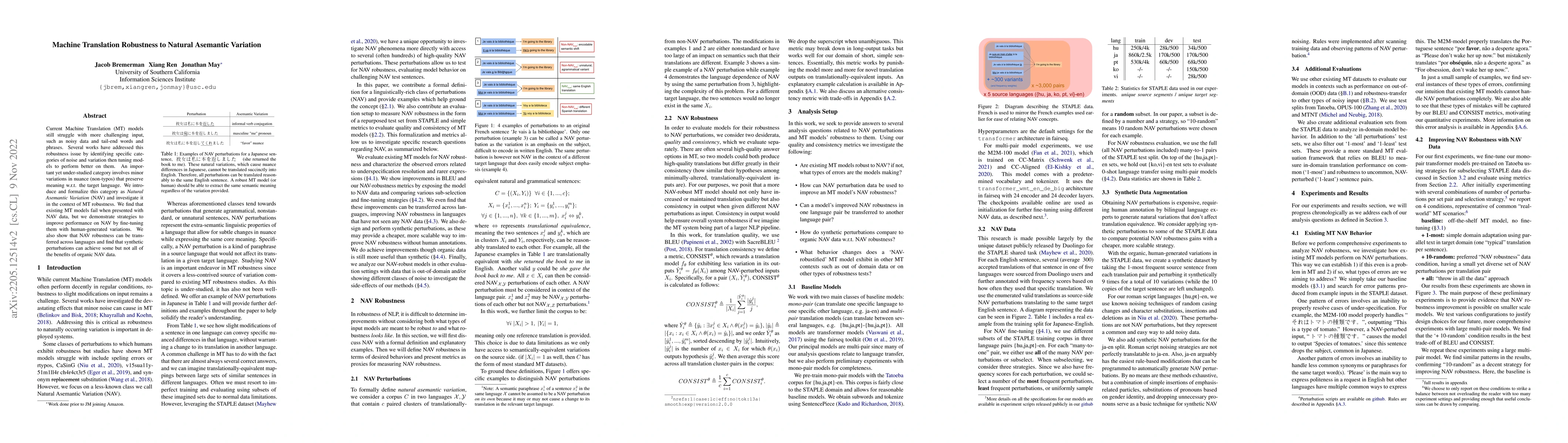 Thumbnail for Machine Translation Robustness to Natural Asemantic Variation