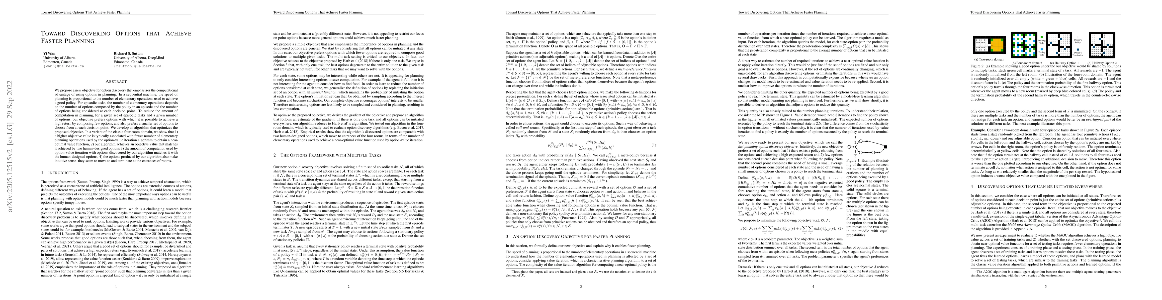 Thumbnail for Toward Discovering Options that Achieve Faster Planning