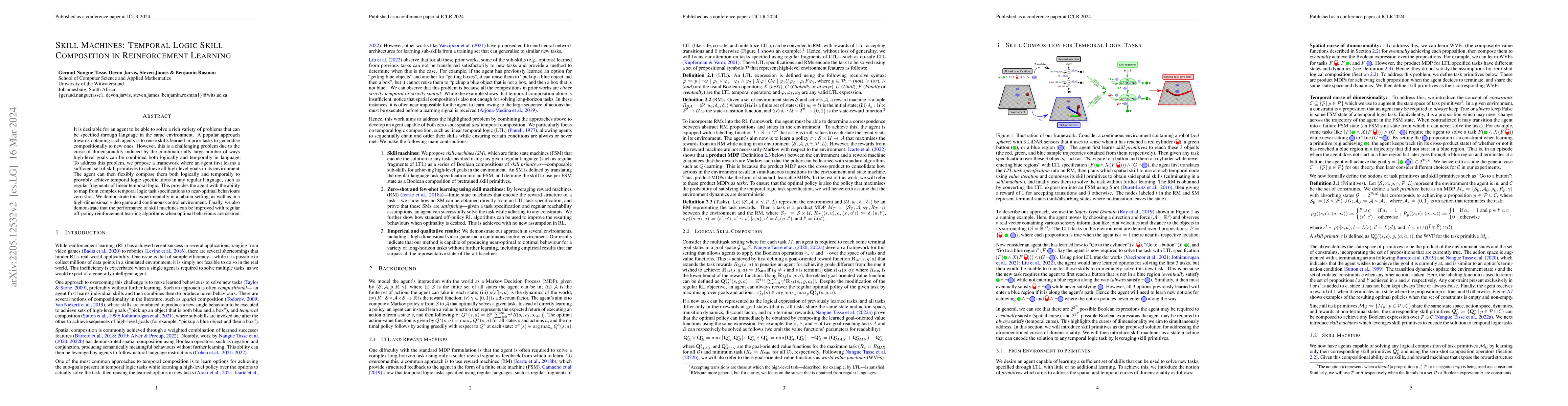 Thumbnail for Skill Machines: Temporal Logic Skill Composition in Reinforcement
  Learning