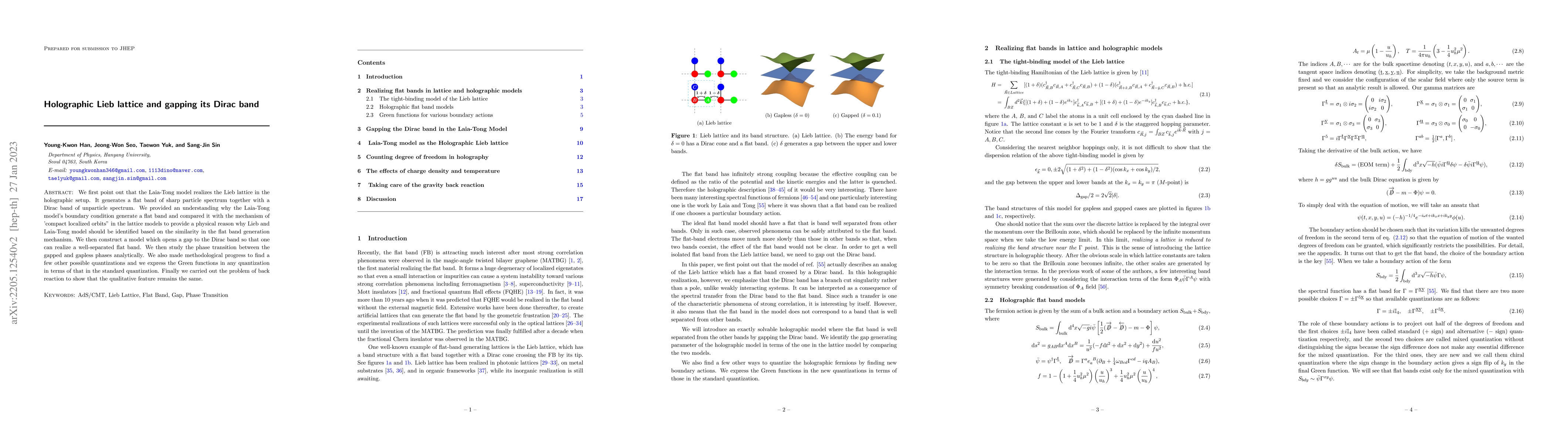 Thumbnail for Holographic Lieb lattice and gapping its Dirac band