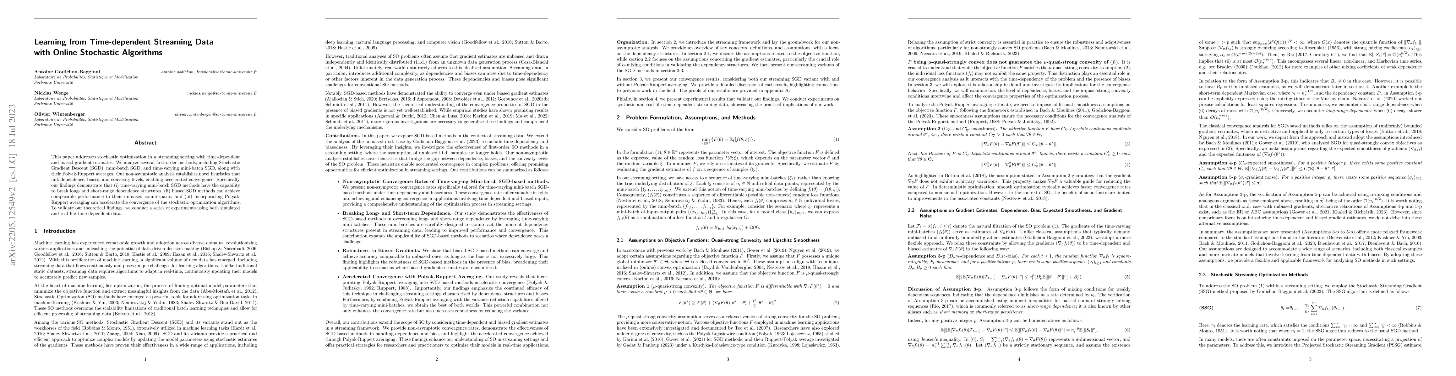 Thumbnail for Learning from time-dependent streaming data with online stochastic
  algorithms