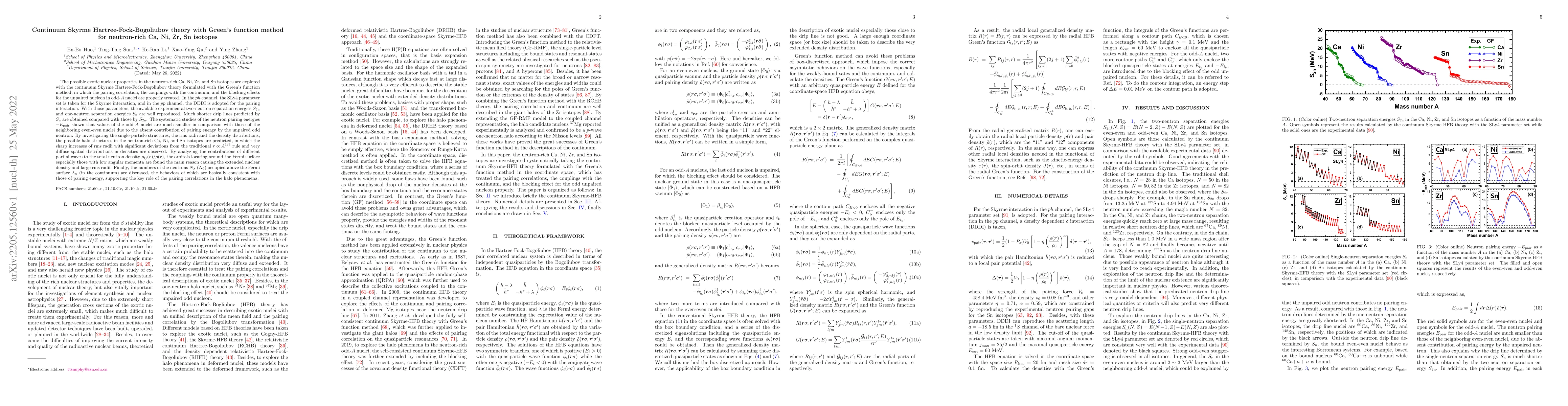Thumbnail for Continuum Skyrme Hartree-Fock-Bogoliubov theory with Green's function
  method for neutron-rich Ca, Ni, Zr, Sn isotopes