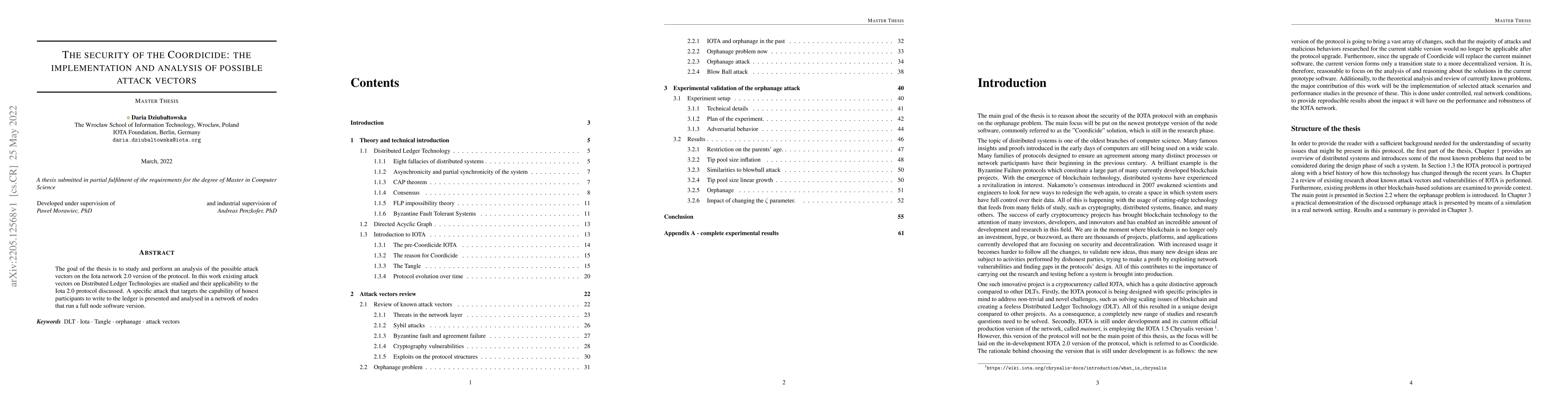 Thumbnail for The security of the Coordicide: the implementation and analysis of
  possible attack vectors