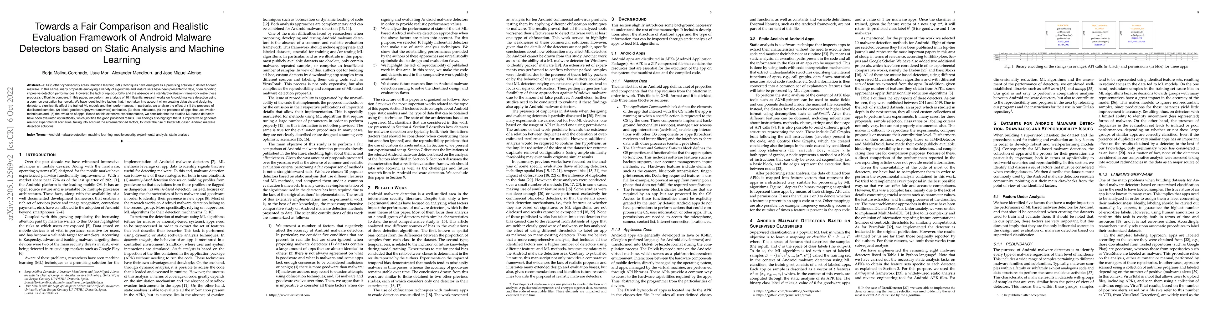 Thumbnail for Towards a Fair Comparison and Realistic Evaluation Framework of Android
  Malware Detectors based on Static Analysis and Machine Learning