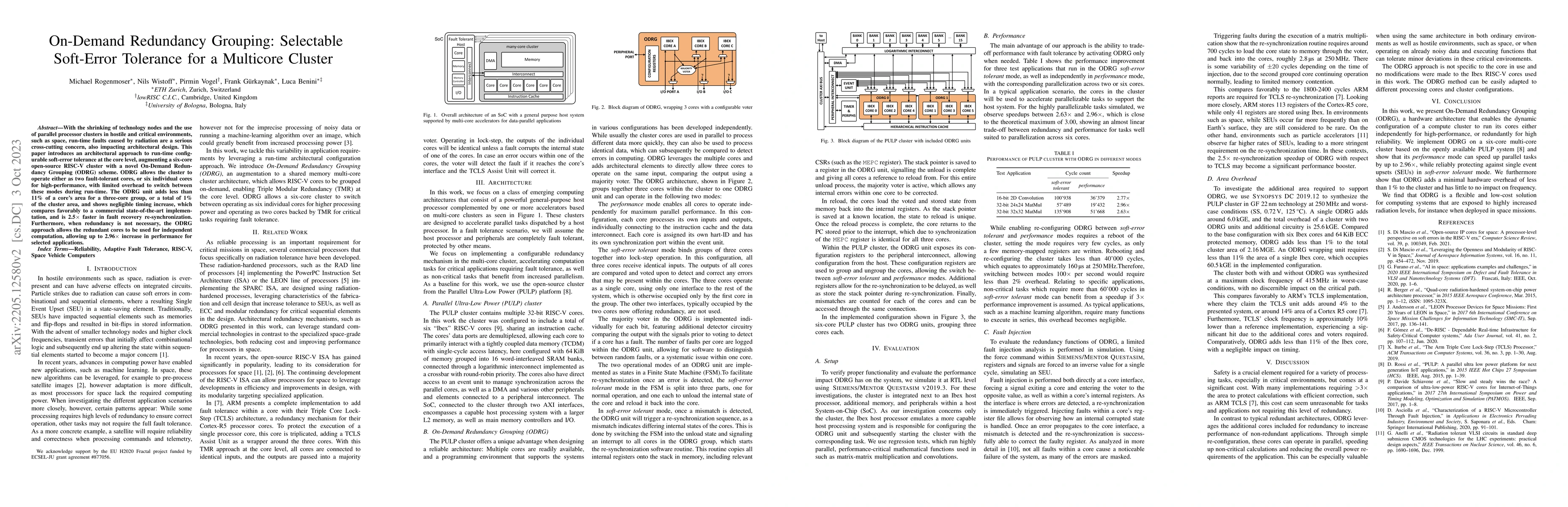 Thumbnail for On-Demand Redundancy Grouping: Selectable Soft-Error Tolerance for a
  Multicore Cluster
