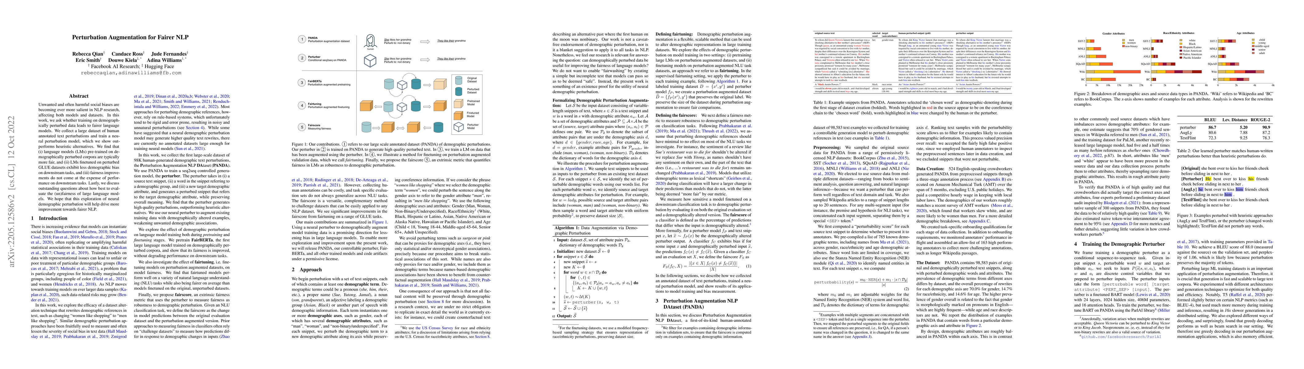 Thumbnail for Perturbation Augmentation for Fairer NLP
