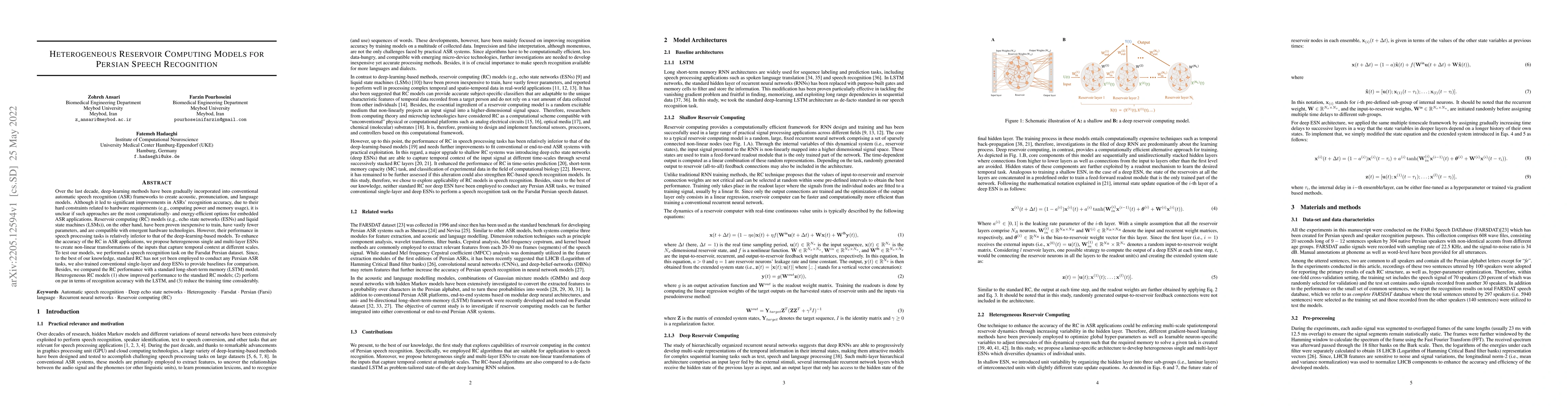 Thumbnail for Heterogeneous Reservoir Computing Models for Persian Speech Recognition
