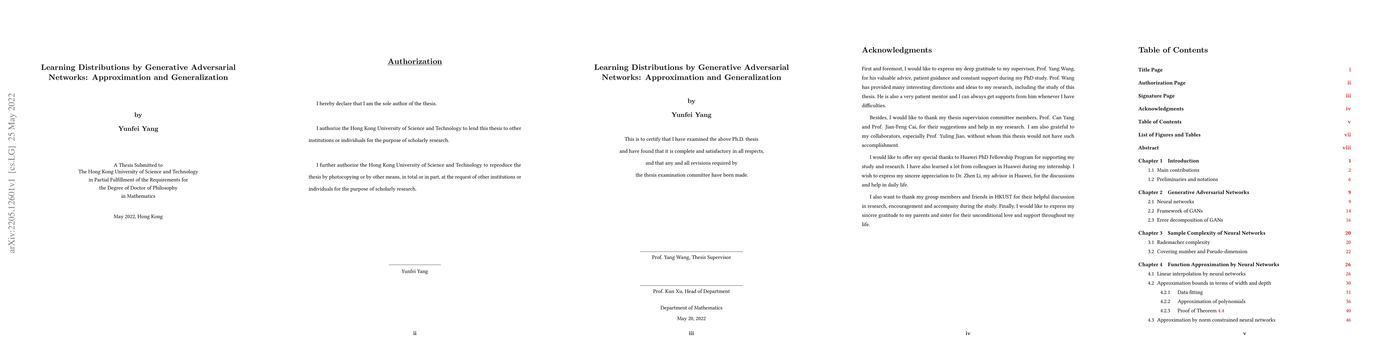 Thumbnail for Learning Distributions by Generative Adversarial Networks: Approximation
  and Generalization