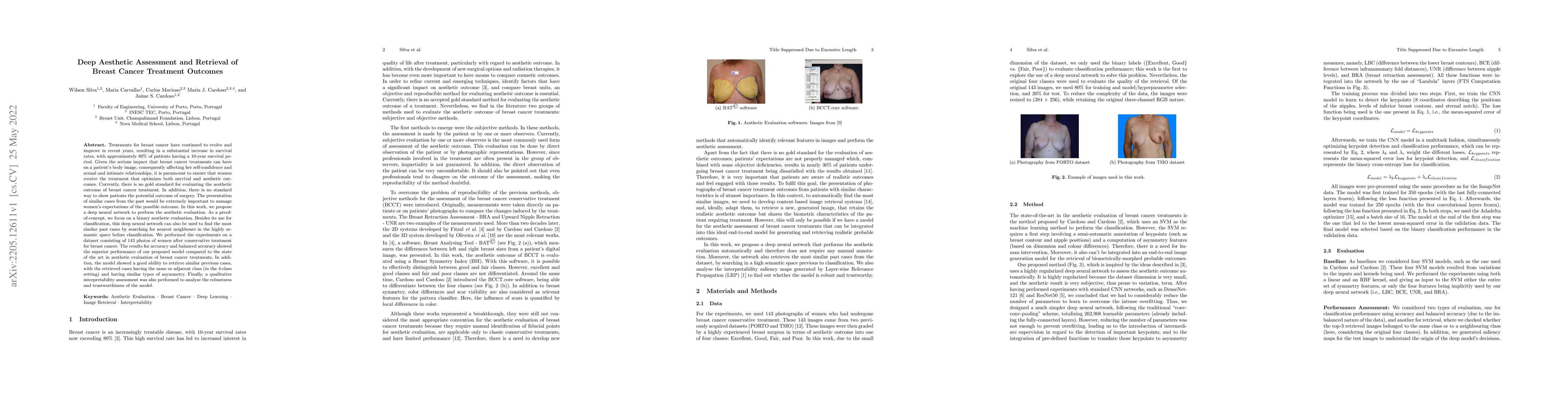 Thumbnail for Deep Aesthetic Assessment and Retrieval of Breast Cancer Treatment
  Outcomes