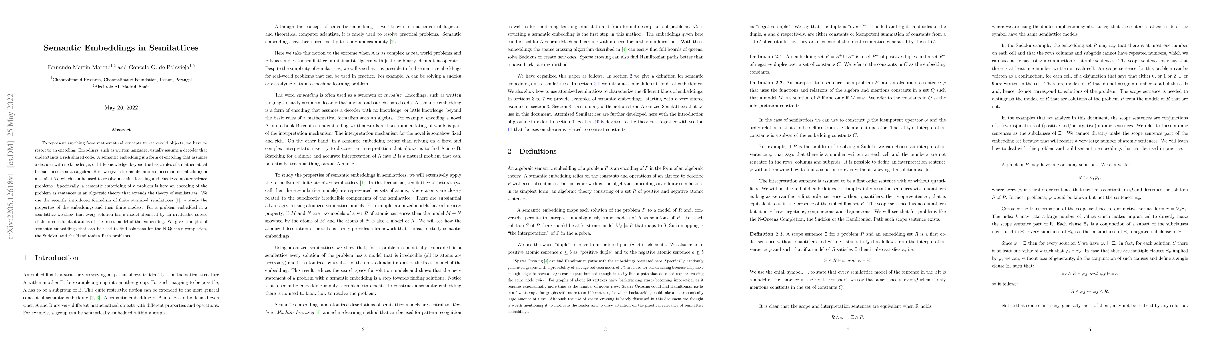 Thumbnail for Semantic Embeddings in Semilattices