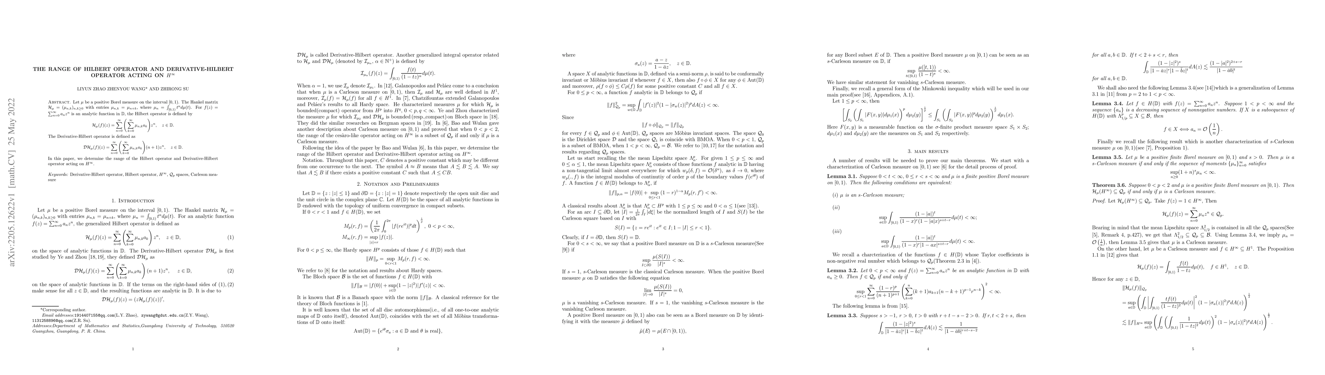 Thumbnail for The range of Hilbert operator and Derivative-Hilbert operator acting on
  $H^1$