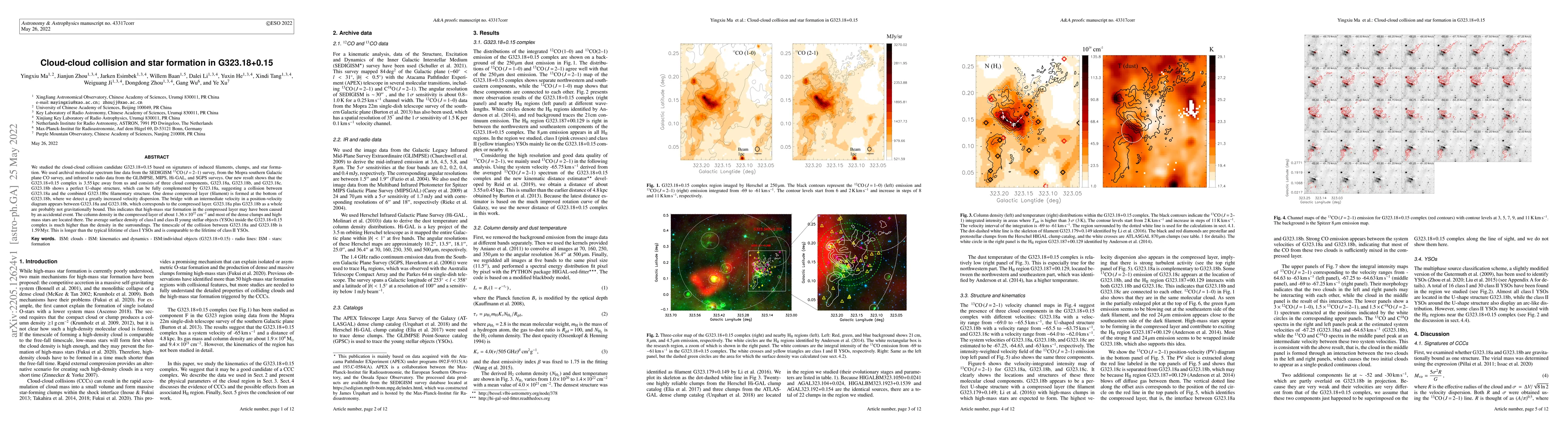 Thumbnail for Cloud-cloud collision and star formation in G323.18+0.15