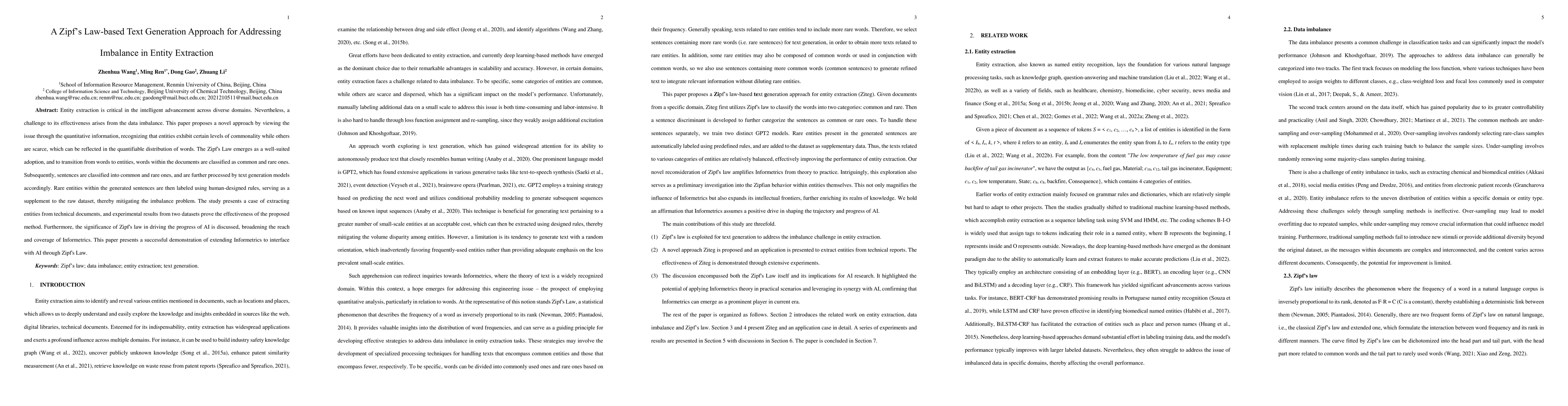 Thumbnail for A Zipf's Law-based Text Generation Approach for Addressing Imbalance in
  Entity Extraction