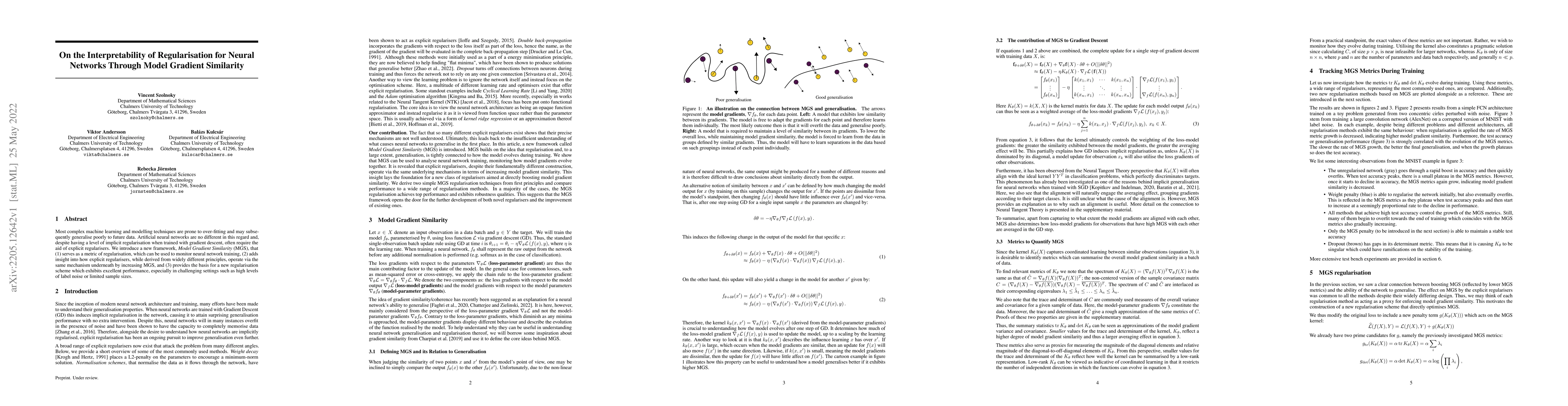 Thumbnail for On the Interpretability of Regularisation for Neural Networks Through
  Model Gradient Similarity