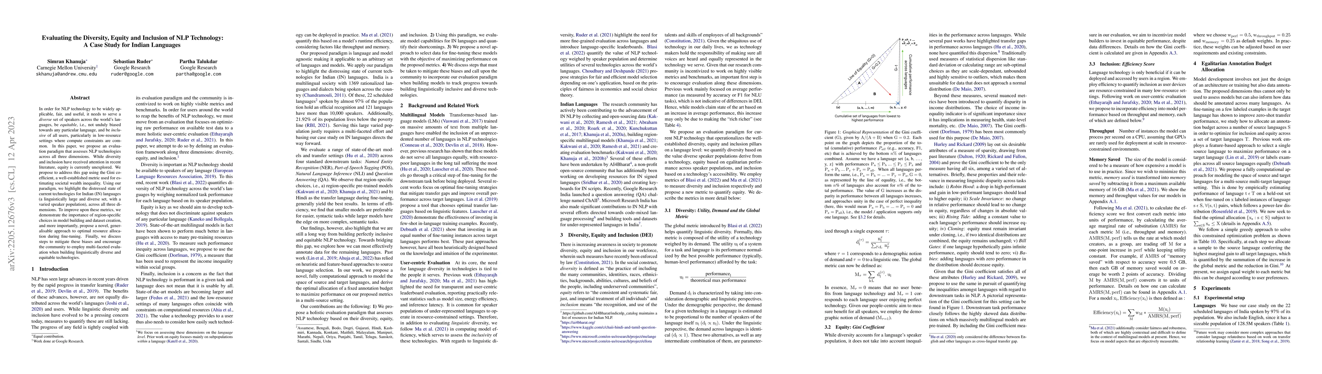 Thumbnail for Evaluating the Diversity, Equity and Inclusion of NLP Technology: A Case
  Study for Indian Languages