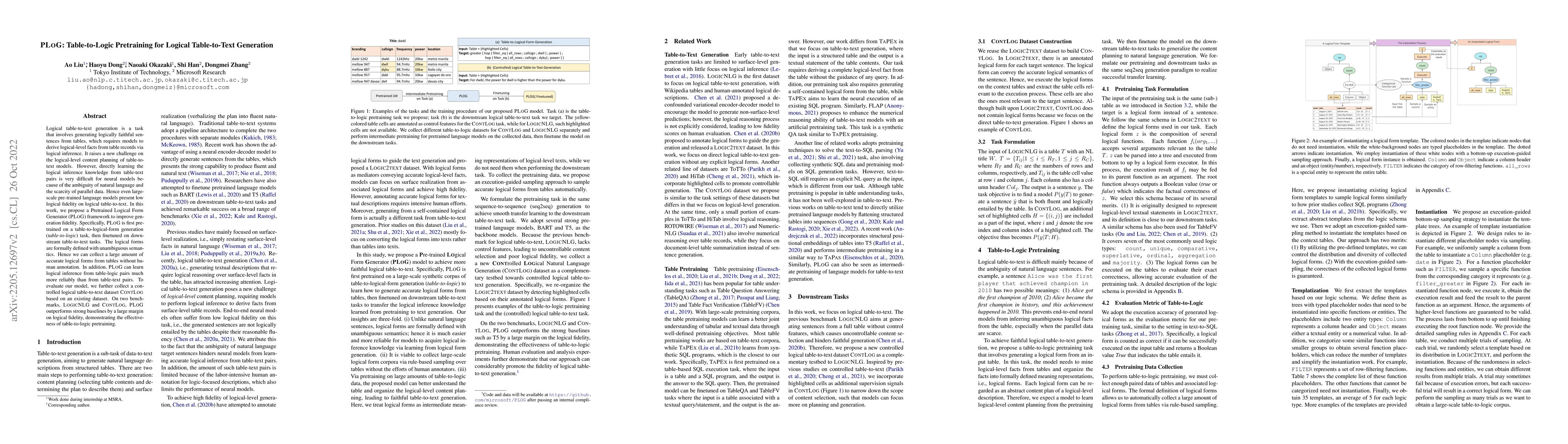 Thumbnail for PLOG: Table-to-Logic Pretraining for Logical Table-to-Text Generation