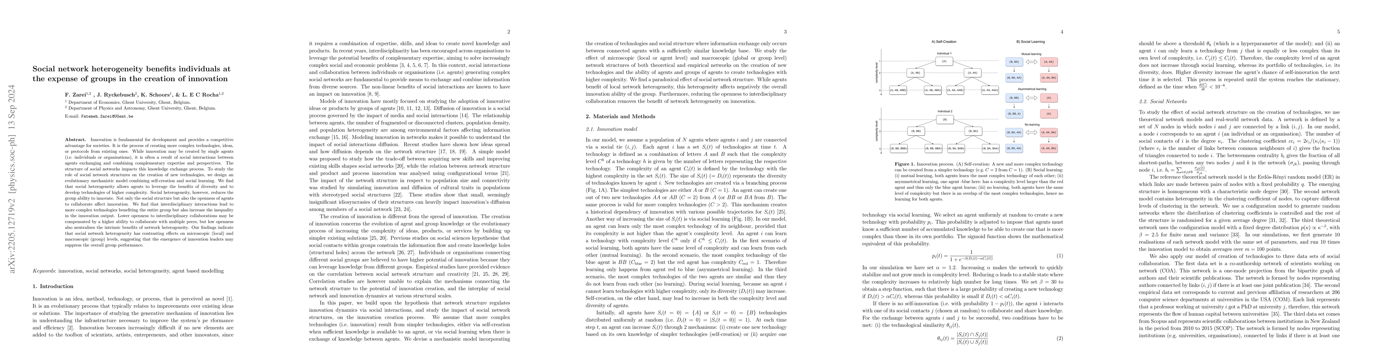 Thumbnail for Social network heterogeneity benefits individuals at the expense of
  groups in the creation of innovation
