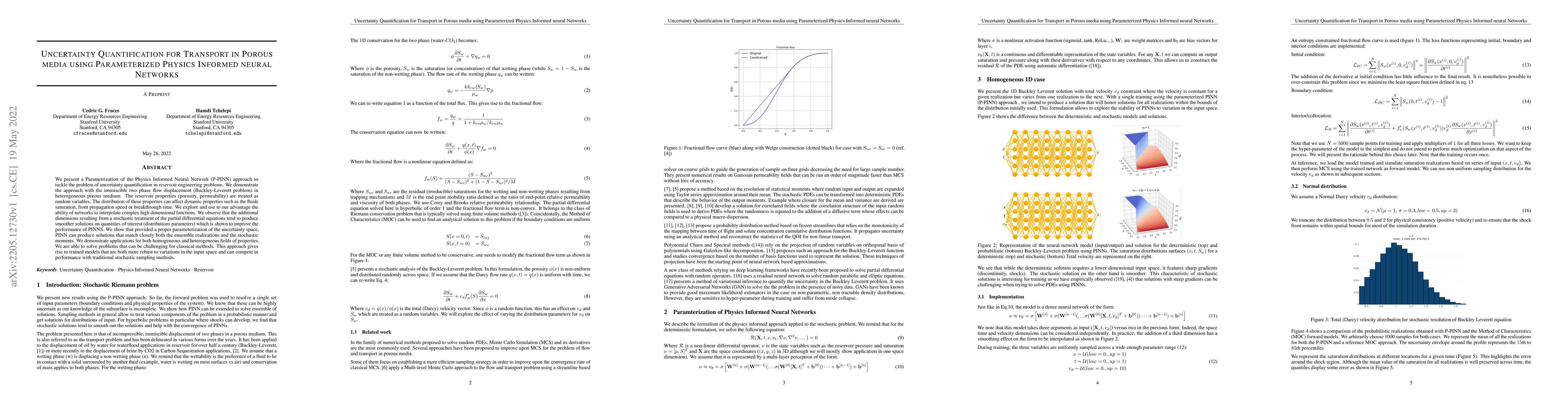 Thumbnail for Uncertainty Quantification for Transport in Porous media using
  Parameterized Physics Informed neural Networks