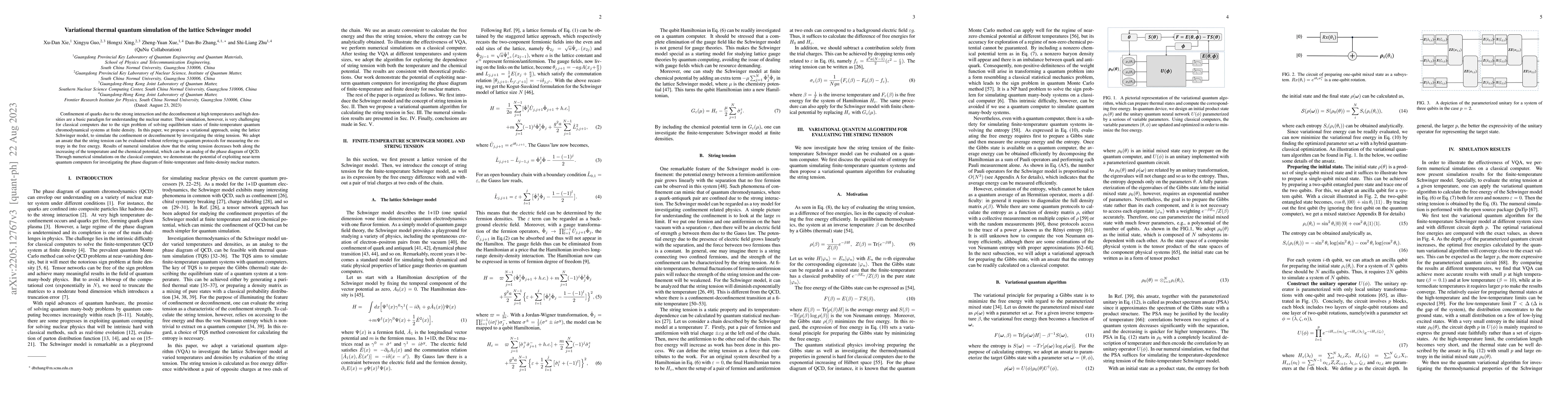 Thumbnail for Variational thermal quantum simulation of the lattice Schwinger model
