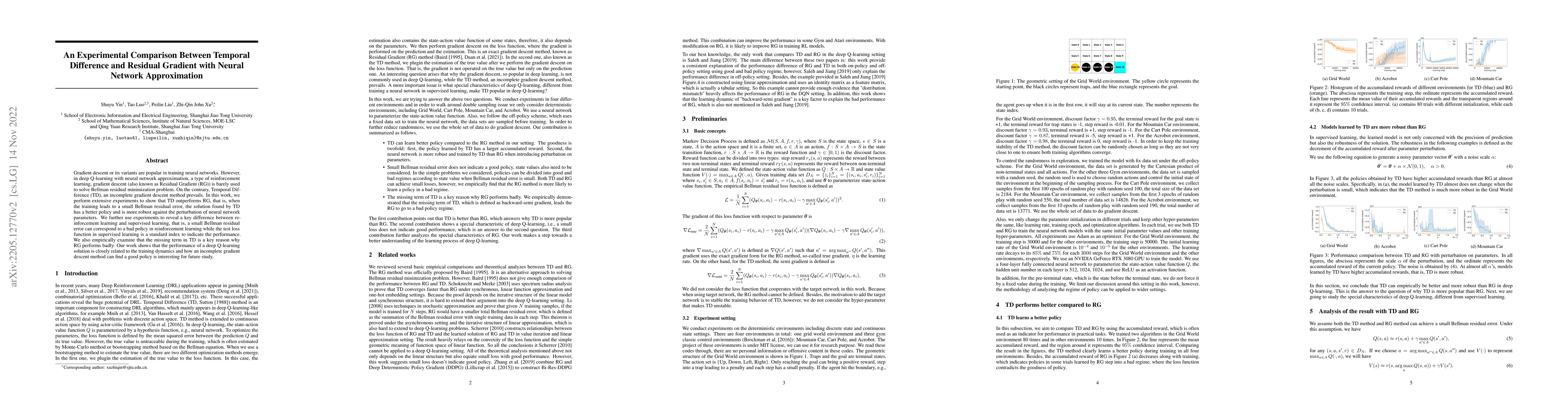Thumbnail for An Experimental Comparison Between Temporal Difference and Residual
  Gradient with Neural Network Approximation