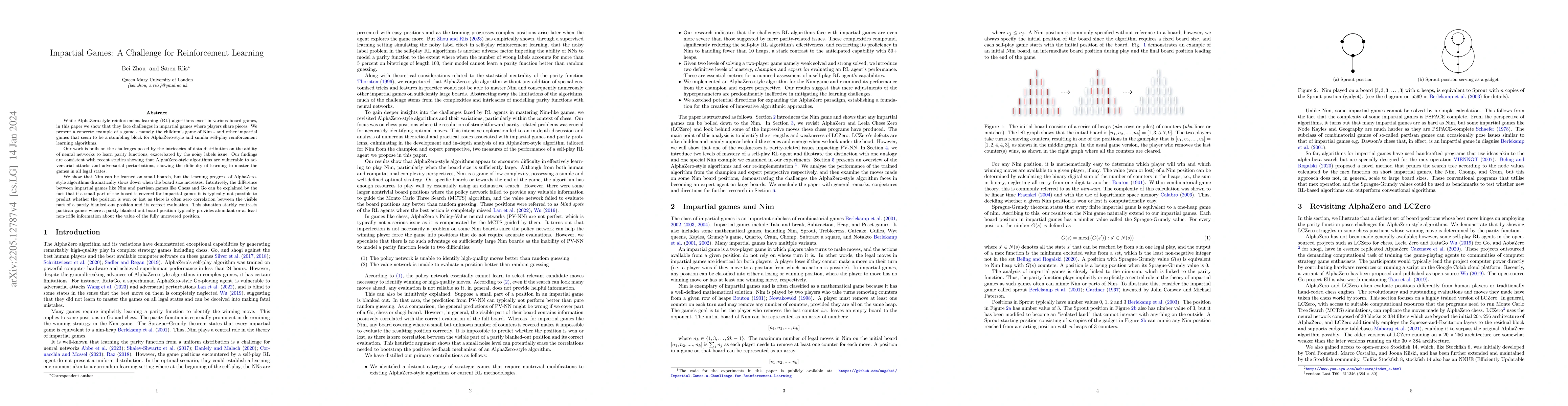 Thumbnail for Impartial Games: A Challenge for Reinforcement Learning