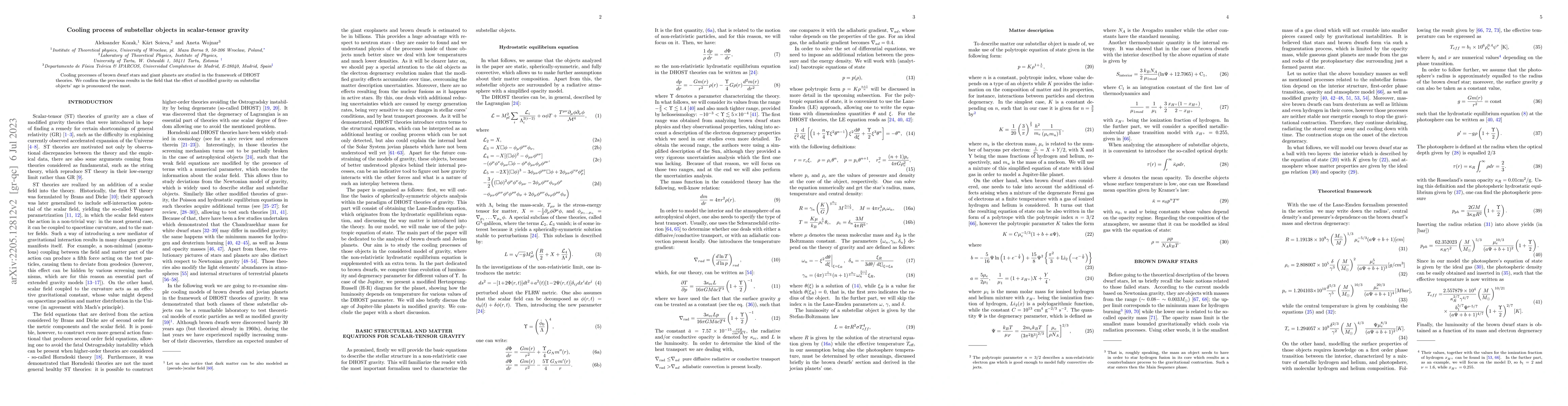 Thumbnail for Cooling process of substellar objects in scalar-tensor gravity
