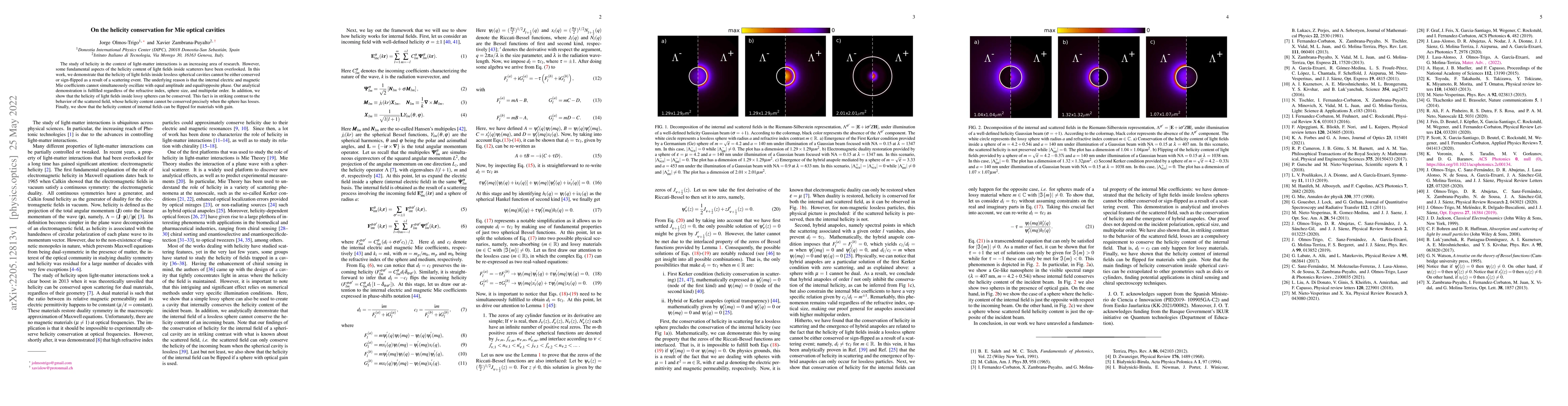 Thumbnail for On the helicity conservation for Mie optical cavities