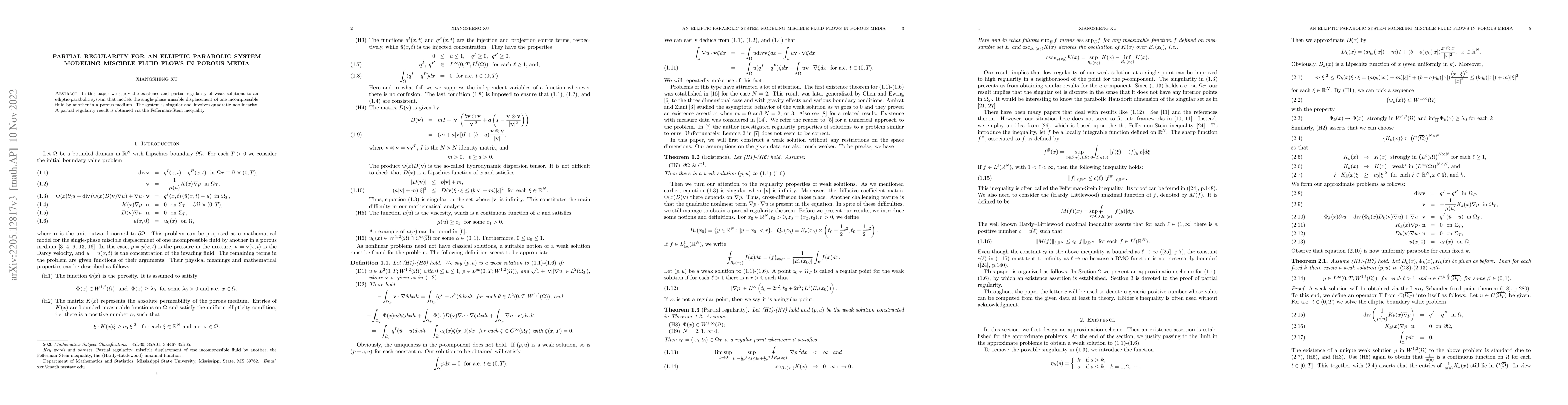Thumbnail for Partial regularity for an elliptic-parabolic system modeling miscible
  fluid flows in porous media