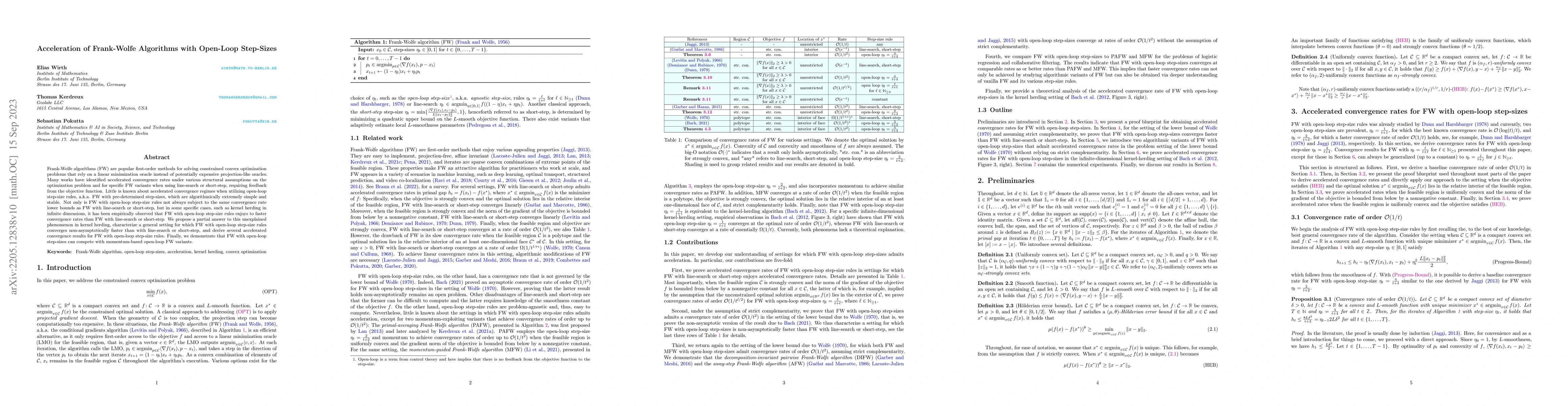 Thumbnail for Acceleration of Frank-Wolfe Algorithms with Open-Loop Step-Sizes