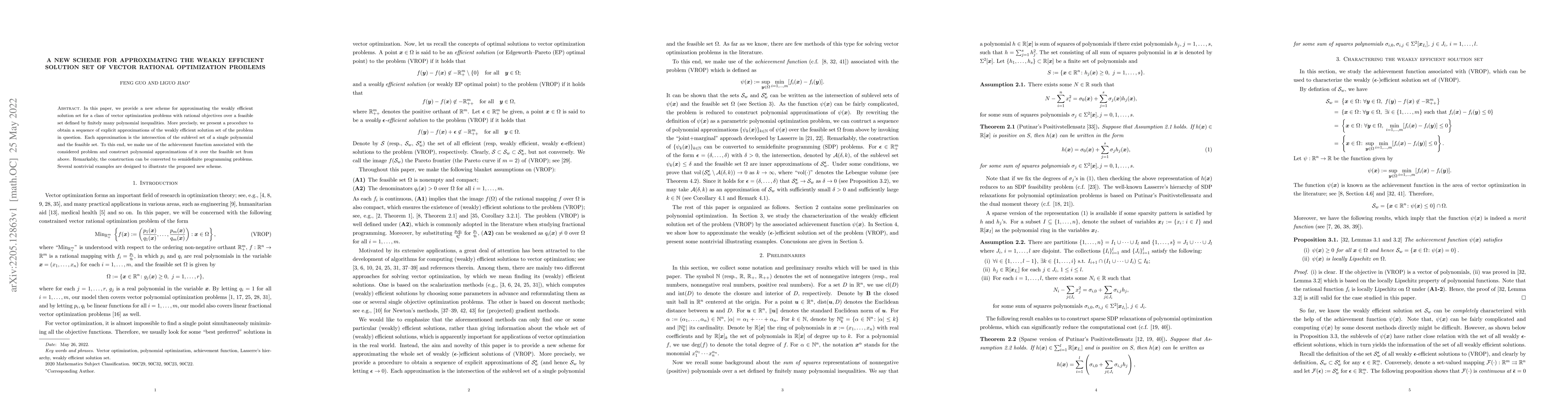 Thumbnail for A new scheme for approximating the weakly efficient solution set of
  vector rational optimization problems