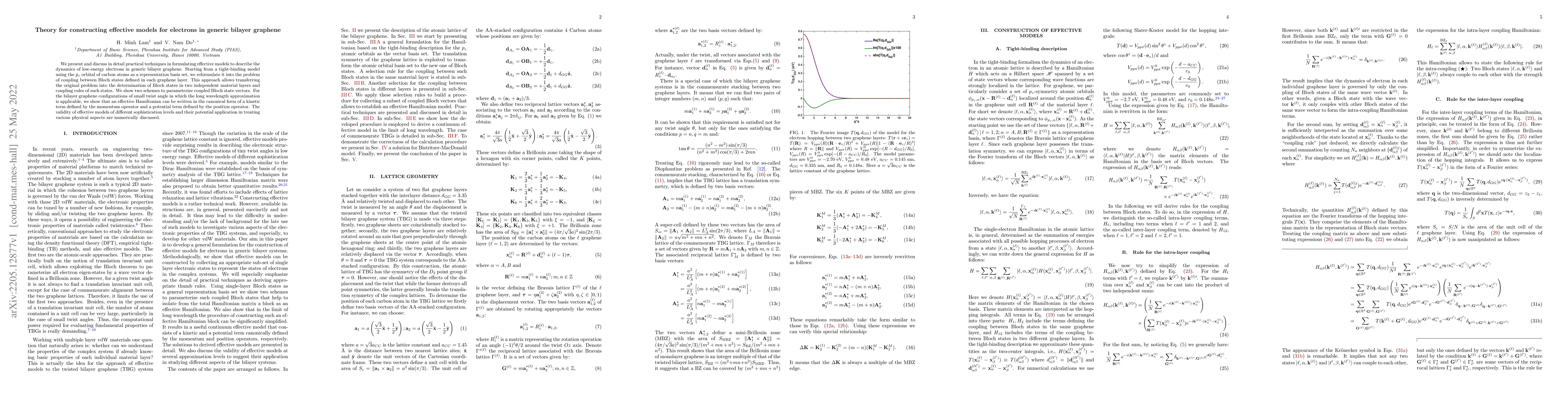 Thumbnail for Theory for constructing effective models for electrons in generic
  bilayer graphene