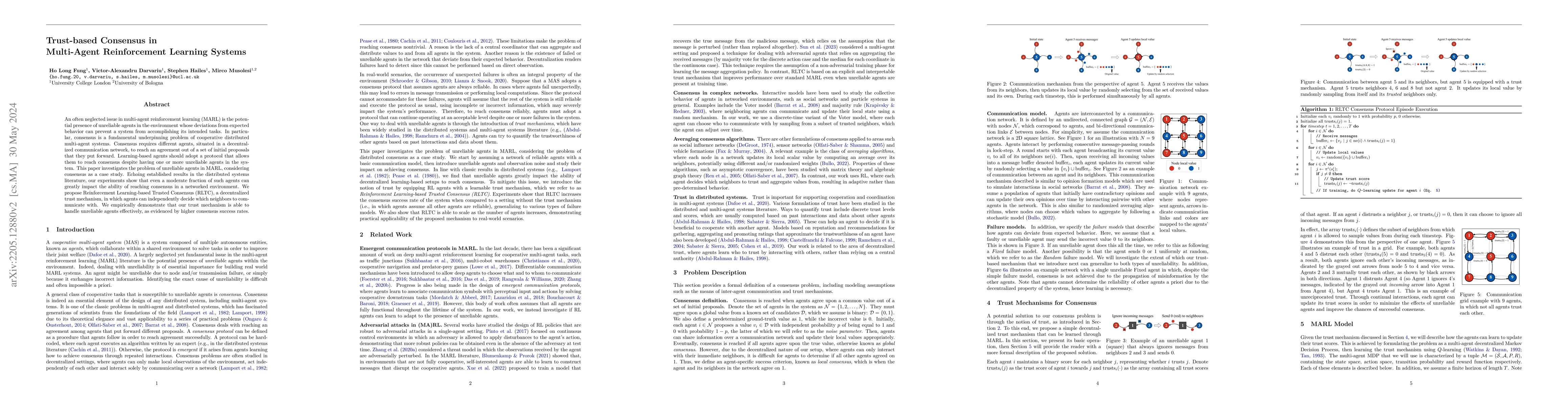 Thumbnail for Trust-based Consensus in Multi-Agent Reinforcement Learning Systems