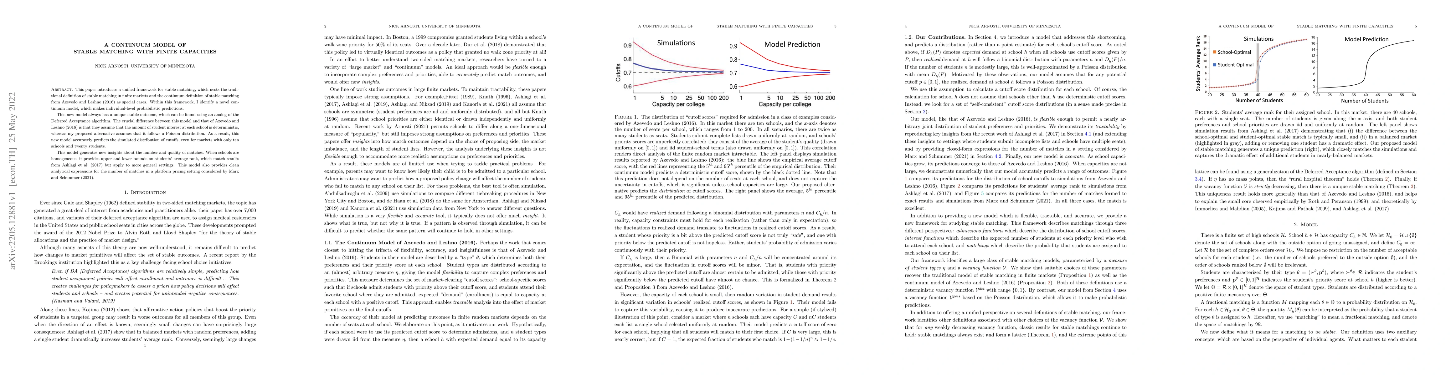 Thumbnail for A Continuum Model of Stable Matching With Finite Capacities