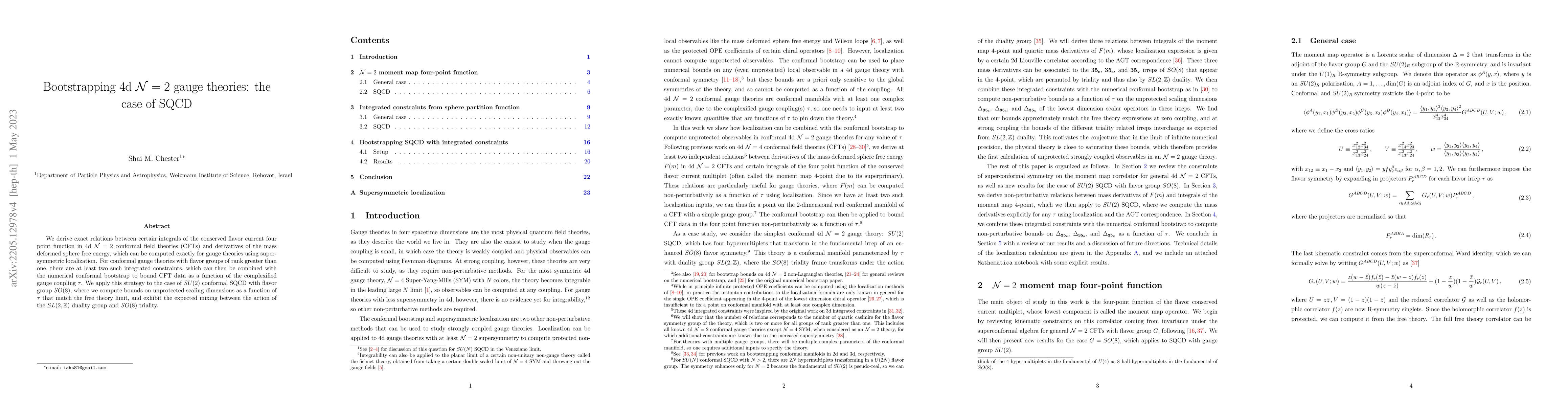 Thumbnail for Bootstrapping 4d $\mathcal{N}=2$ gauge theories: the case of SQCD