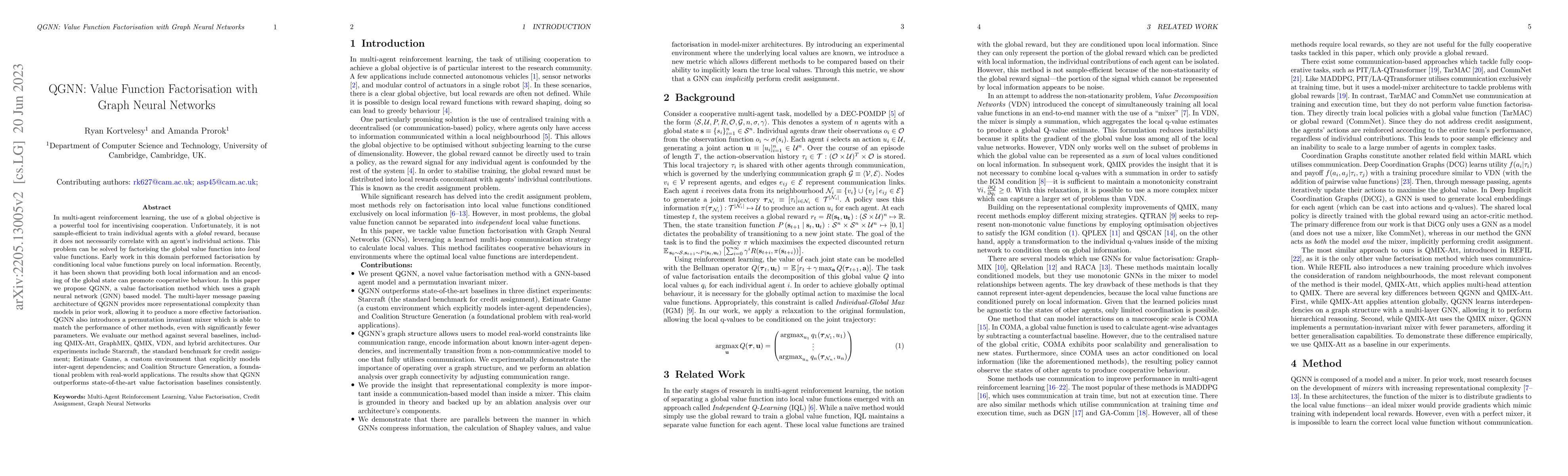 Thumbnail for QGNN: Value Function Factorisation with Graph Neural Networks