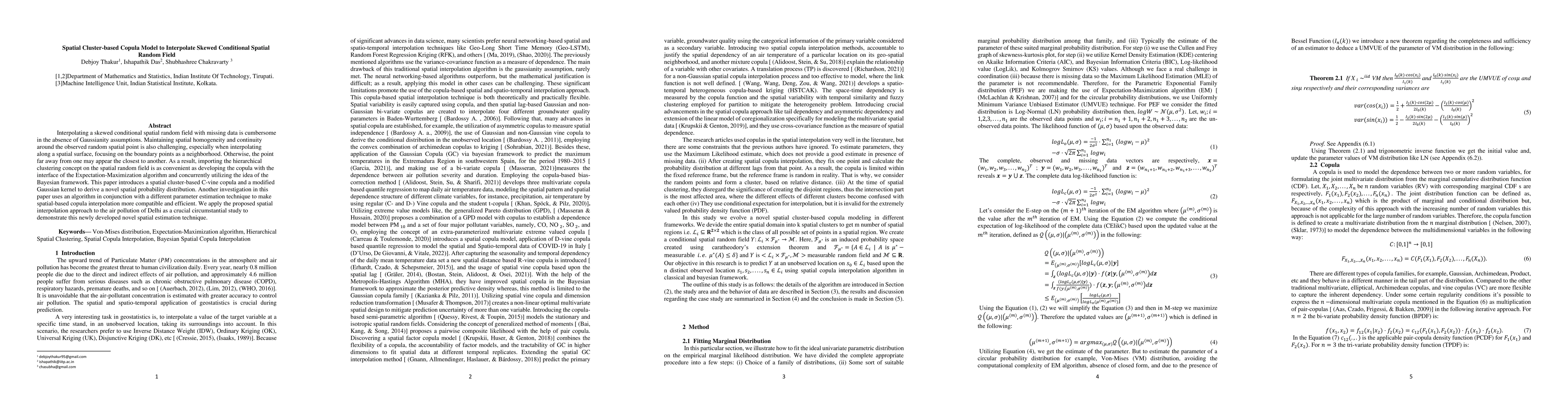 Thumbnail for Spatial Cluster-based Copula Model to Interpolate Skewed Conditional
  Spatial Random Field