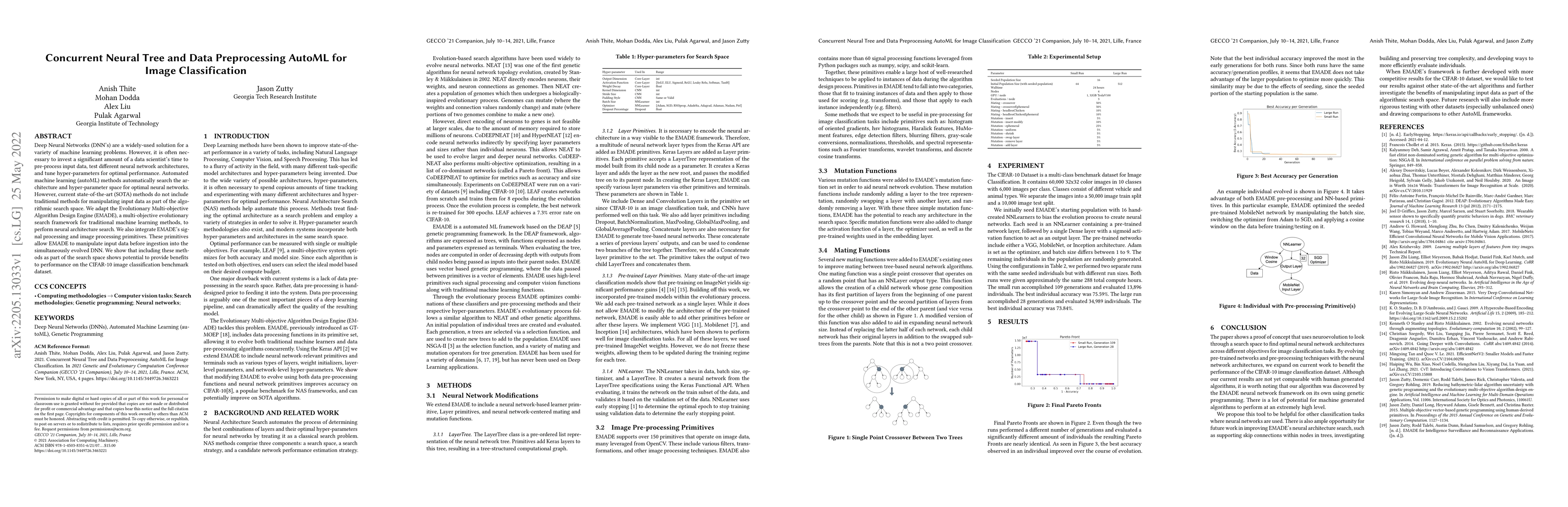 Thumbnail for Concurrent Neural Tree and Data Preprocessing AutoML for Image
  Classification