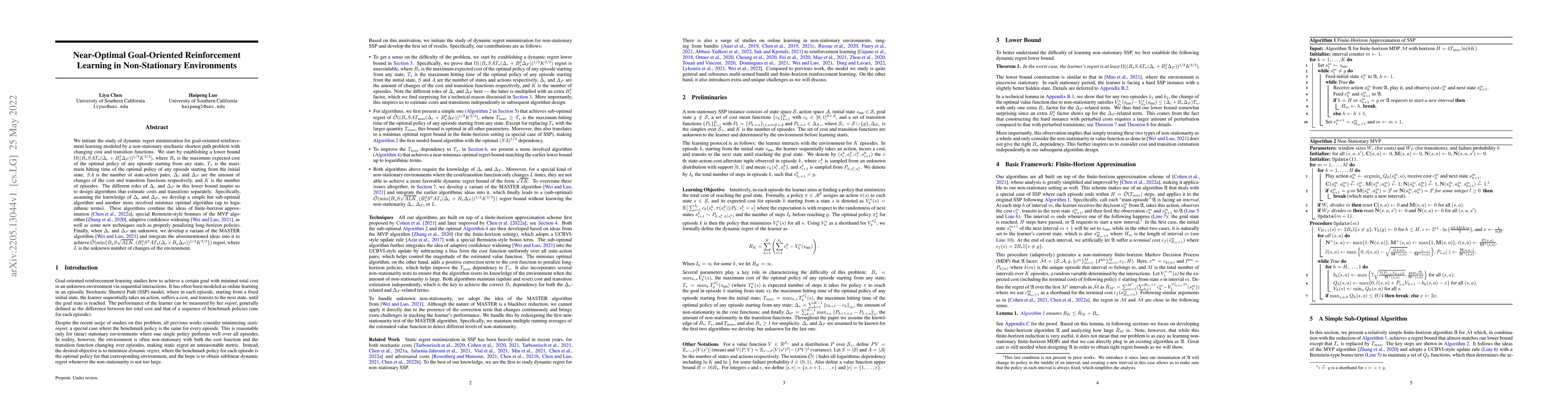 Thumbnail for Near-Optimal Goal-Oriented Reinforcement Learning in Non-Stationary
  Environments