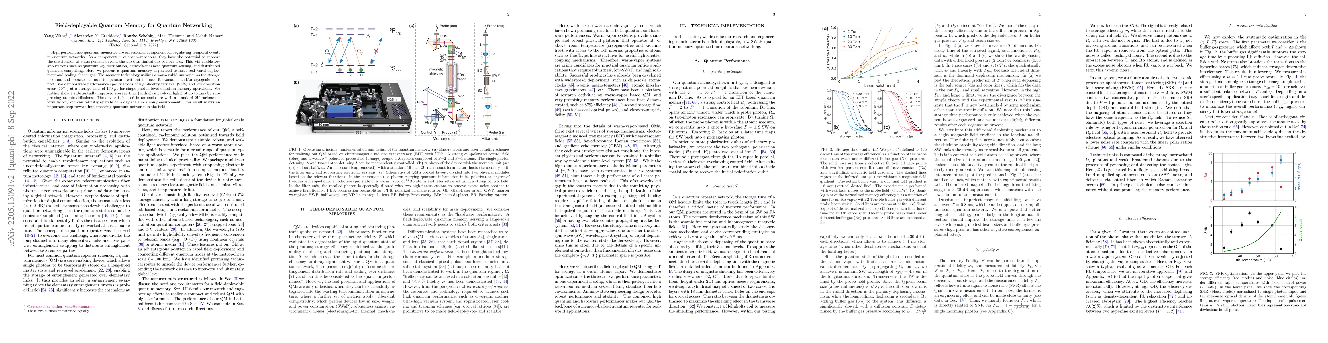 Thumbnail for Field-deployable Quantum Memory for Quantum Networking