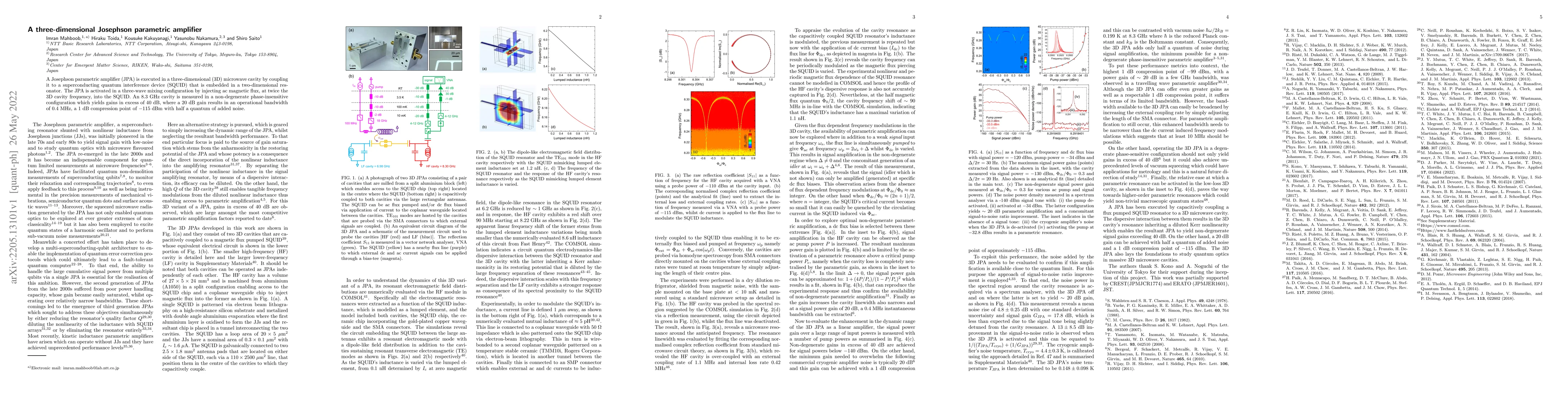 Thumbnail for A three-dimensional Josephson parametric amplifier