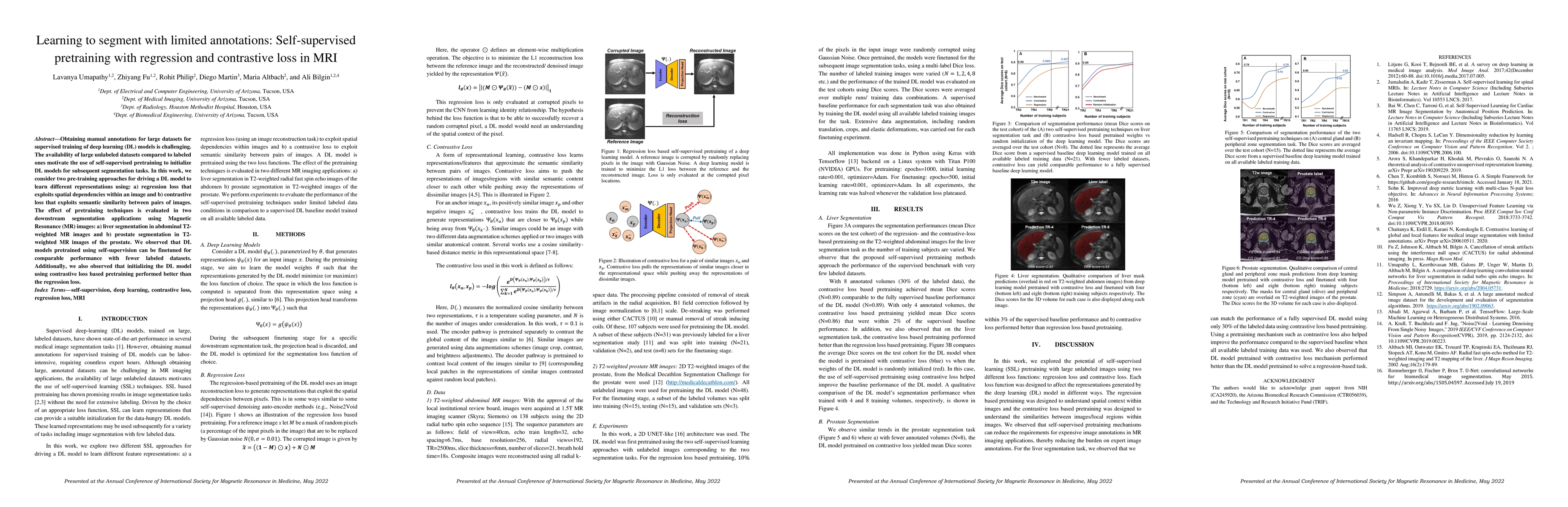Thumbnail for Learning to segment with limited annotations: Self-supervised
  pretraining with regression and contrastive loss in MRI