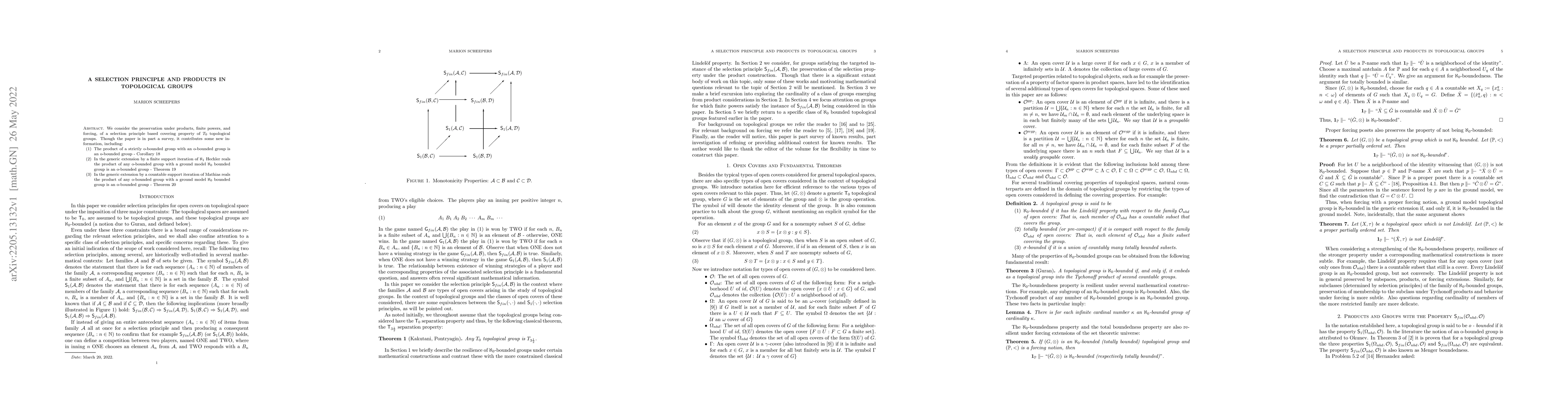 Thumbnail for A Selection Principle and Products in Topological Groups