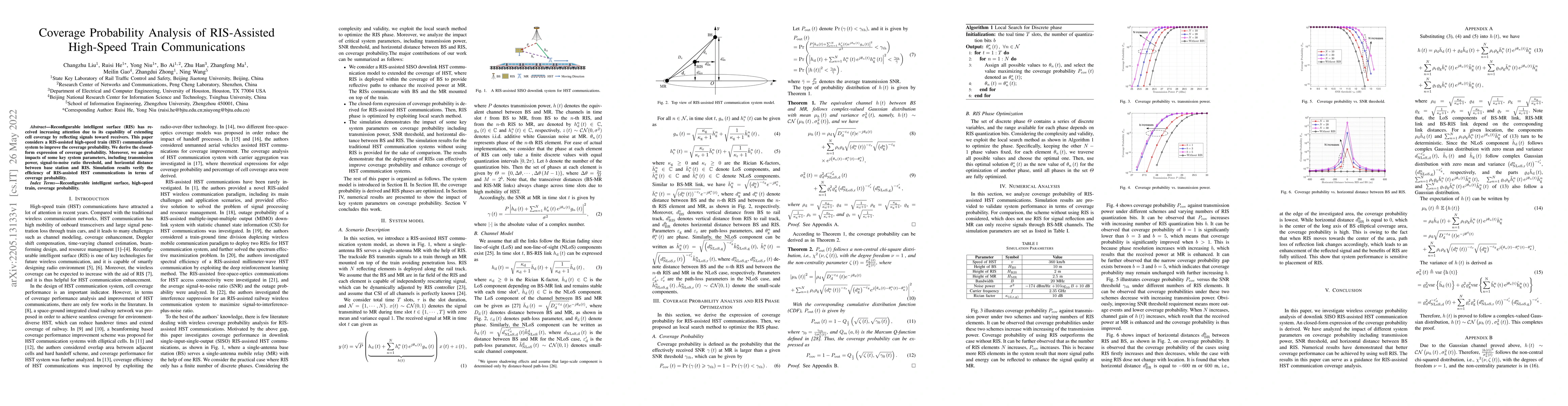 Thumbnail for Coverage Probability Analysis of RIS-Assisted High-Speed Train
  Communications