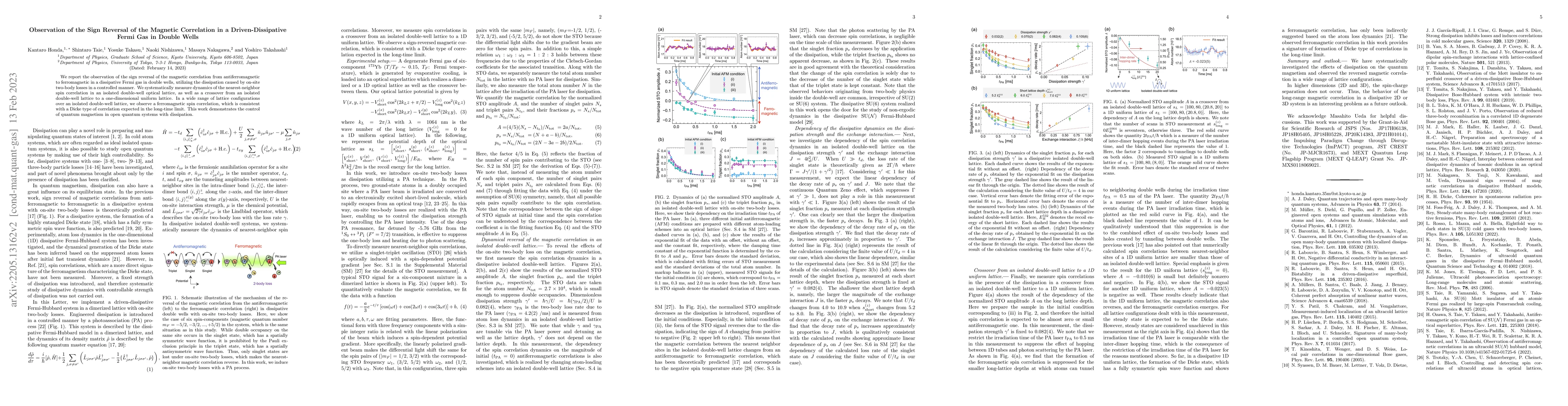 Thumbnail for Observation of the Sign Reversal of the Magnetic Correlation in a
  Driven-Dissipative Fermi Gas in Double Wells